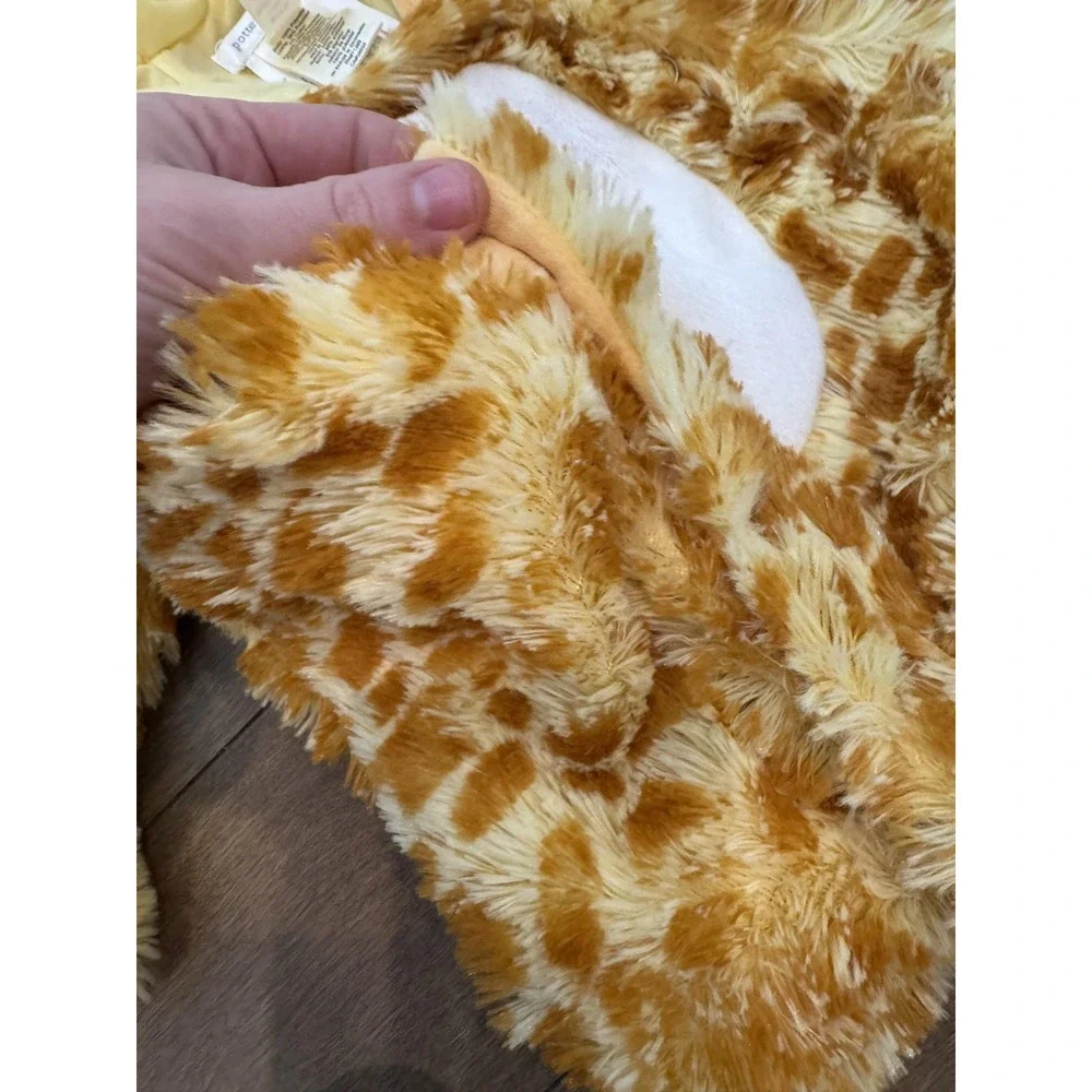Pottery Barn Kids Giraffe Costume Infant 0-6 Months Yellow Plush Hooded Snaps